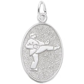 Sterling Silver Martial Arts Oval Disc Charm
